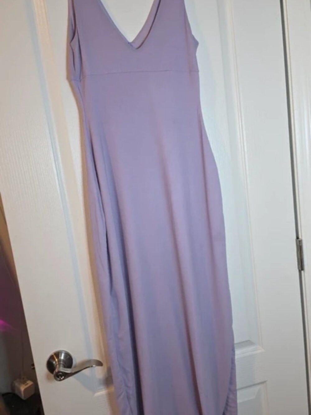 Lavender Ruffled-Slit Dress - Picture 2 of 4